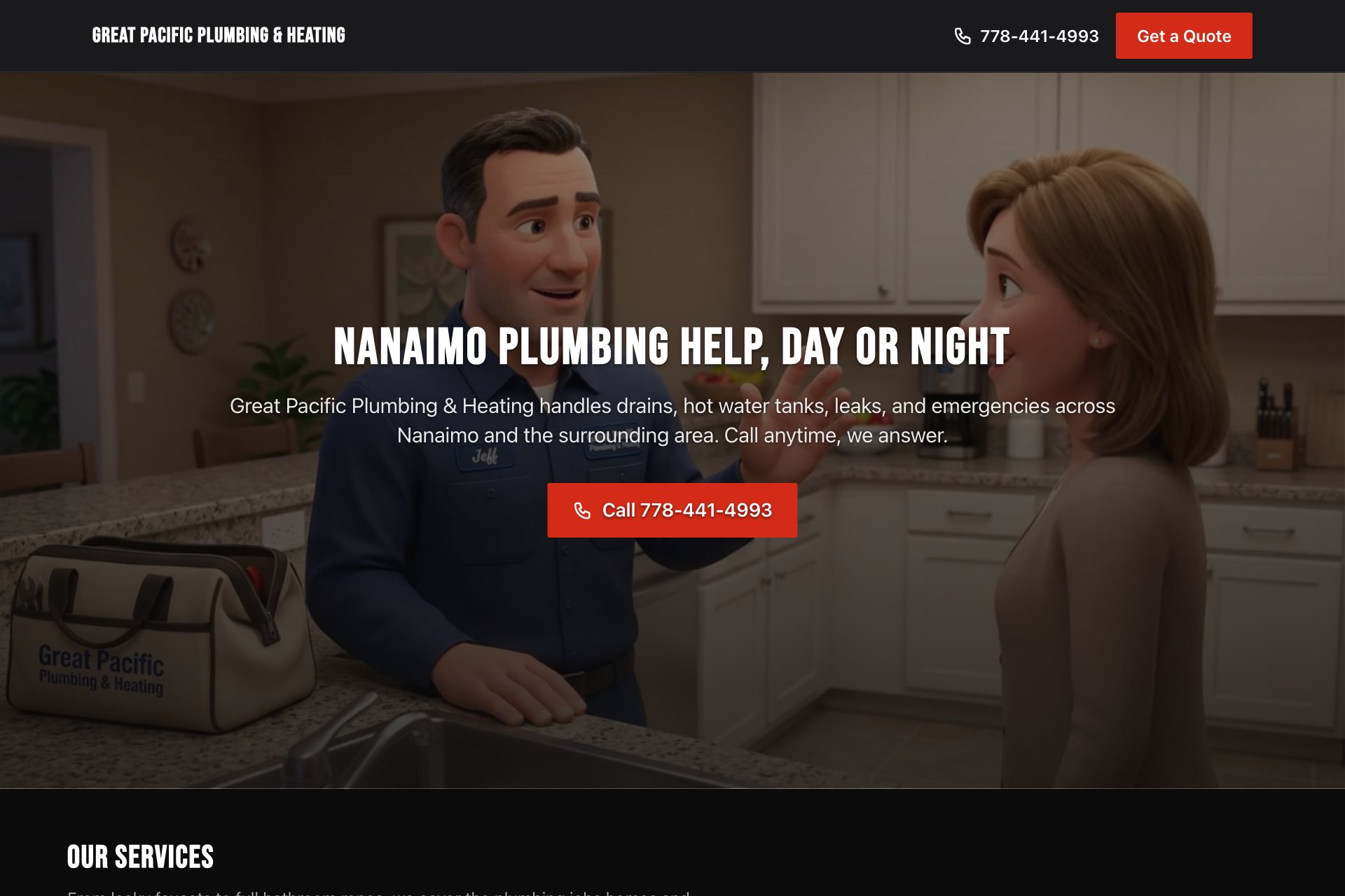Great Pacific Plumbing & Heating website preview