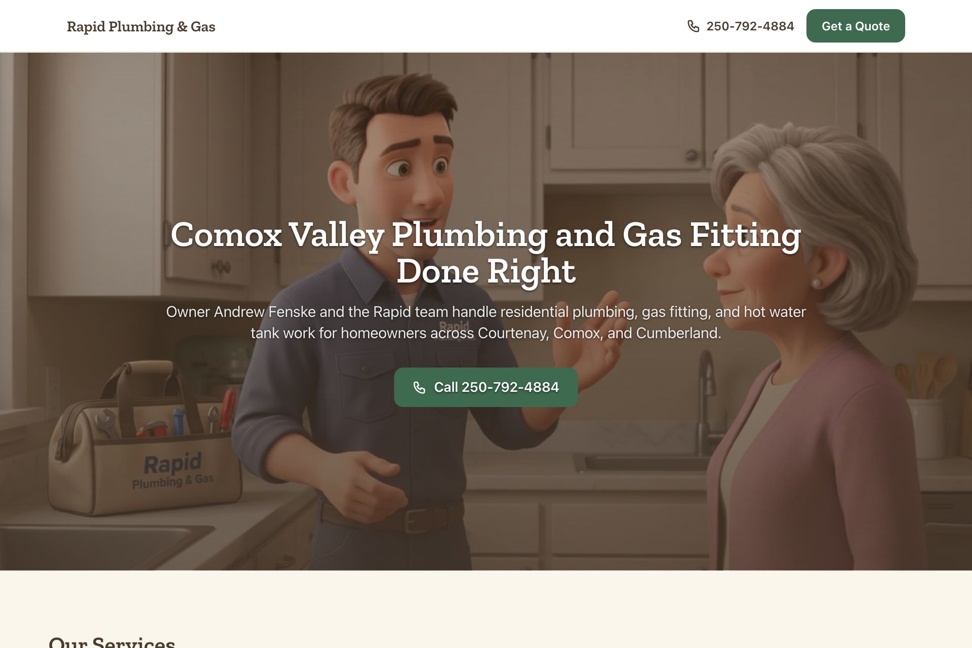 Rapid Plumbing & Gas website preview